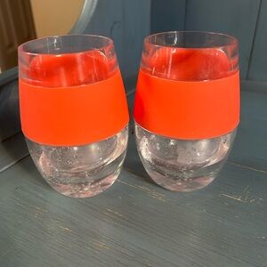 Vibrant Orange Silicone Grip Glass Tumblers by HOST